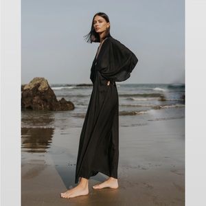 Ray pleated dress in black by Studio Tia (one size fits all)